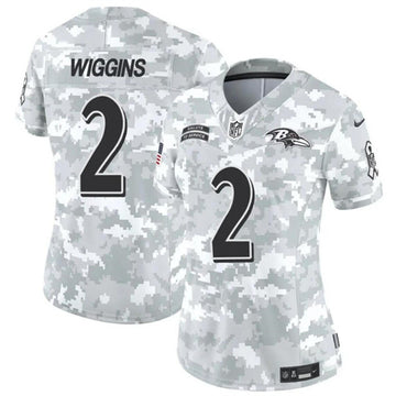 Nate Wiggins Baltimore Ravens camo Salute To Service jersey