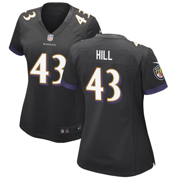 Justice Hill Baltimore Ravens black jersey