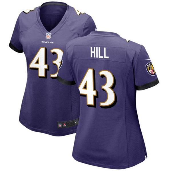 Justice Hill Baltimore Ravens purple jersey