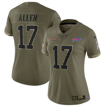 Josh Allen Buffalo Bills olive Salute To Service jersey