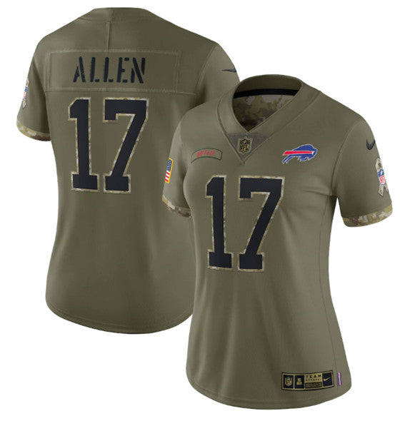 Josh Allen Buffalo Bills olive Salute To Service jersey