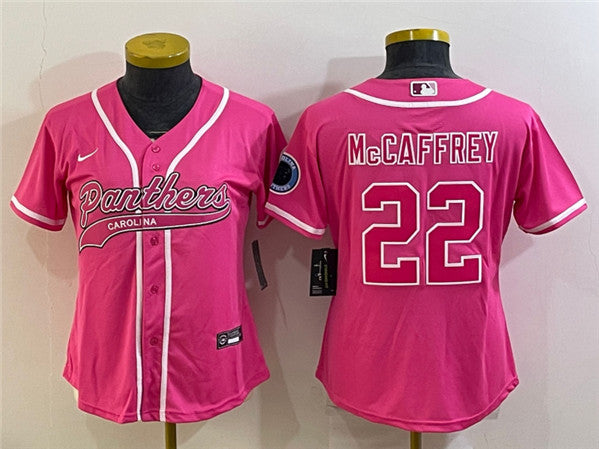 Christian McCaffrey Carolina Panthers pink jersey