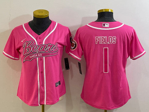 Justin Fields Chicago Bears pink jersey