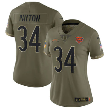 Walter Payton Chicago Bears olive Salute To Service jersey