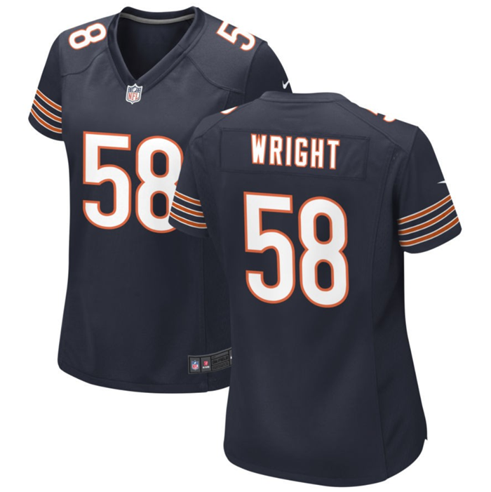 Darnell Wright Chicago Bears navy Game jersey