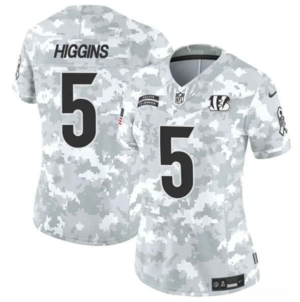 Tee Higgins Arctic Cincinnati Bengals camo Salute To Service jersey