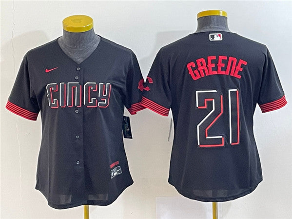 Hunter Greene Cincinnati Reds black City Connect jersey