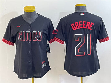 Hunter Greene Cincinnati Reds black City Connect jersey