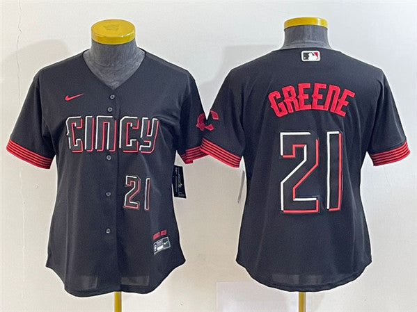 Hunter Greene Cincinnati Reds black City Connect jersey
