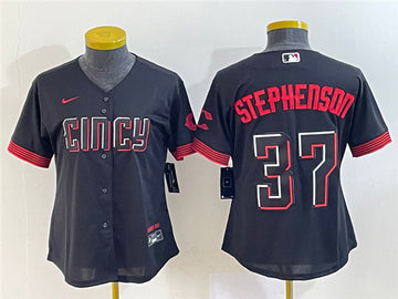 Tyler Stephenson Cincinnati Reds black City Connect jersey