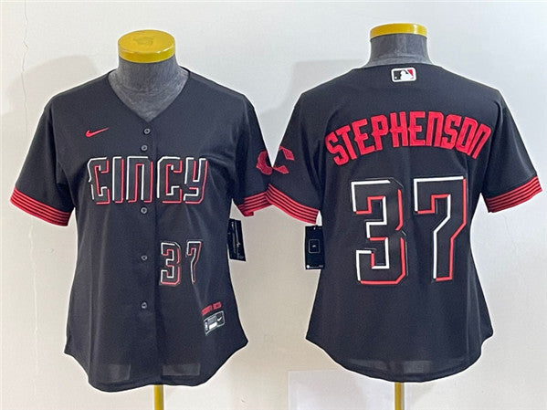 Tyler Stephenson Cincinnati Reds black City Connect jersey