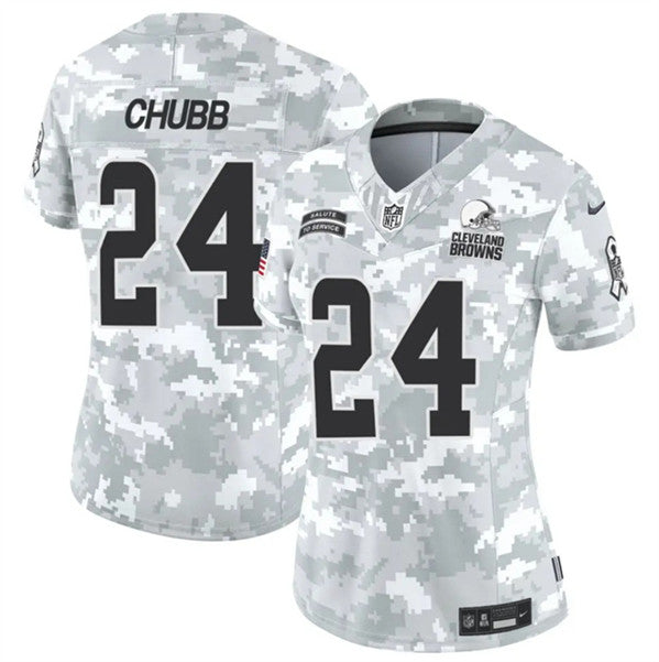 Nick Chubb Arctic Cleveland Browns camo Salute To Service jersey