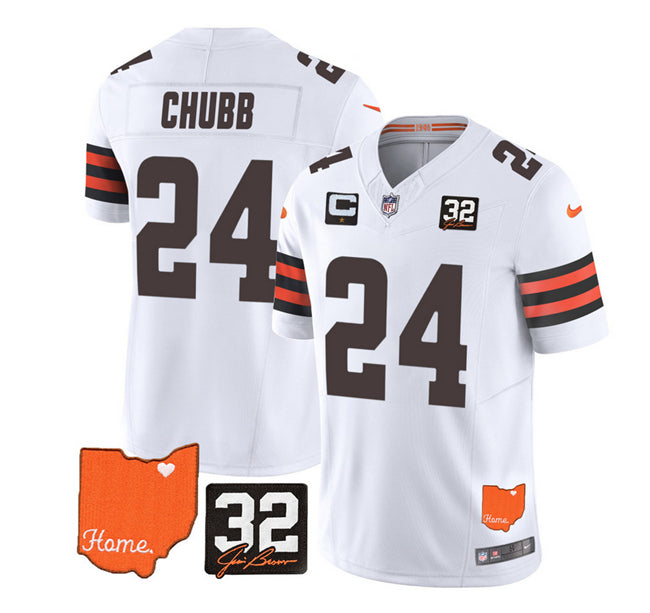 Nick Chubb Cleveland Browns white jersey