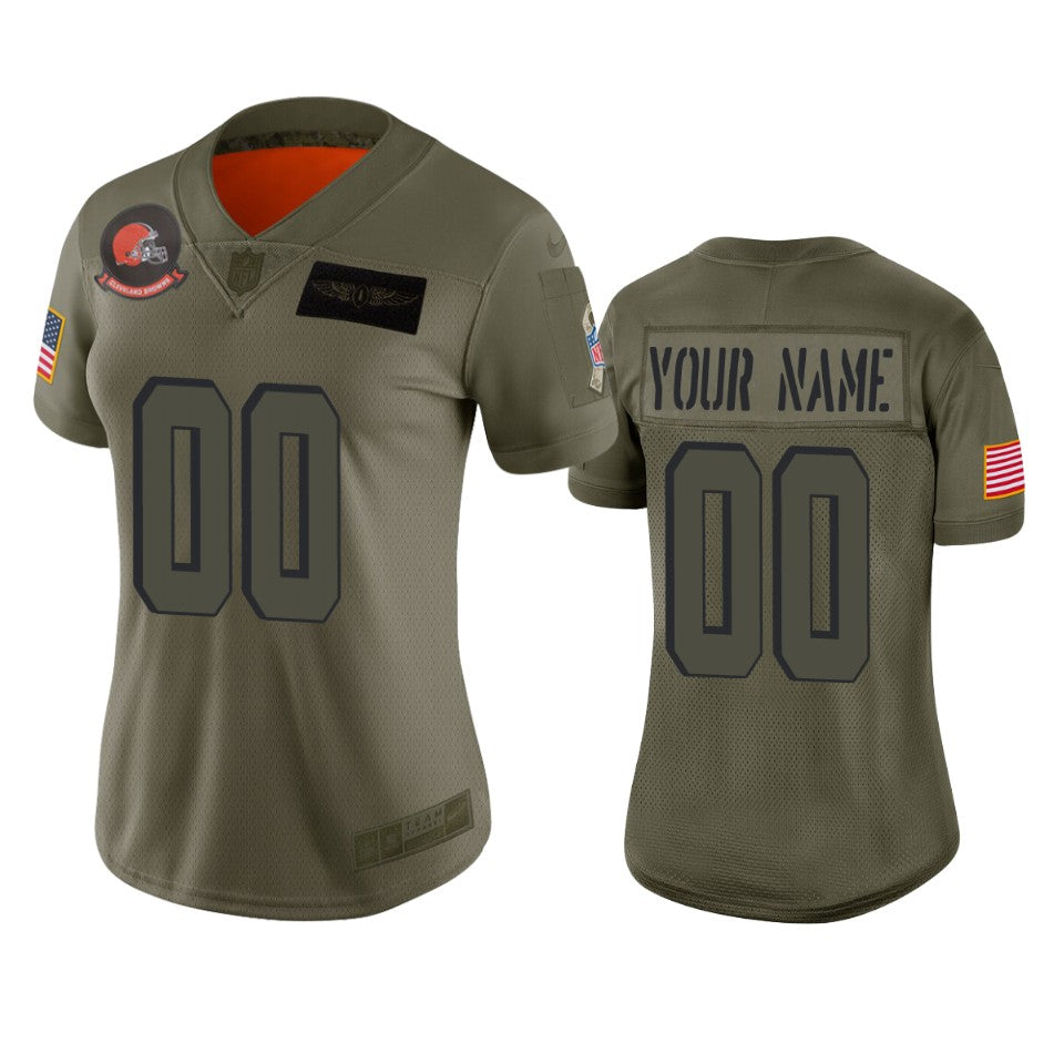 Custom Cleveland Browns camo Salute To Service jersey