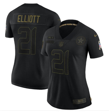 Ezekiel Elliott Dallas Cowboys black Salute To Service jersey