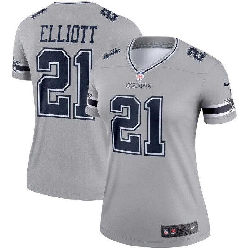 Ezekiel Elliott Dallas Cowboys gray Inverted Legend jersey