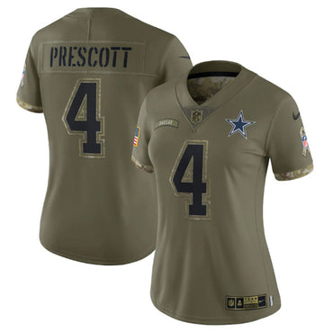 Dak Prescott Dallas Cowboys olive Salute To Service jersey