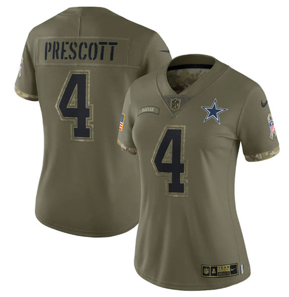 Dak Prescott Dallas Cowboys olive Salute To Service jersey