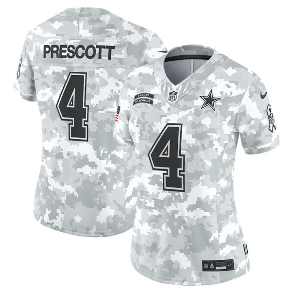 Dak Prescott Arctic Dallas Cowboys camo Salute To Service jersey