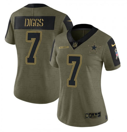 Trevon Diggs Dallas Cowboys olive Salute To Service jersey