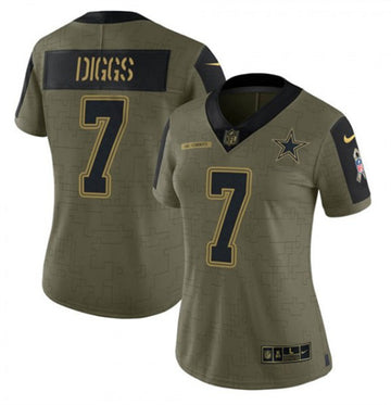 Trevon Diggs Dallas Cowboys olive Salute To Service jersey