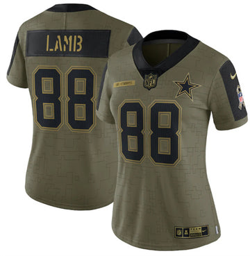 CeeDee Lamb Dallas Cowboys olive Salute To Service jersey
