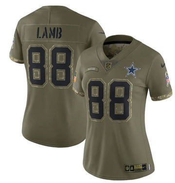 CeeDee Lamb Dallas Cowboys olive Salute To Service jersey