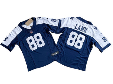 CeeDee Lamb Dallas Cowboys navy-white FUSE jersey