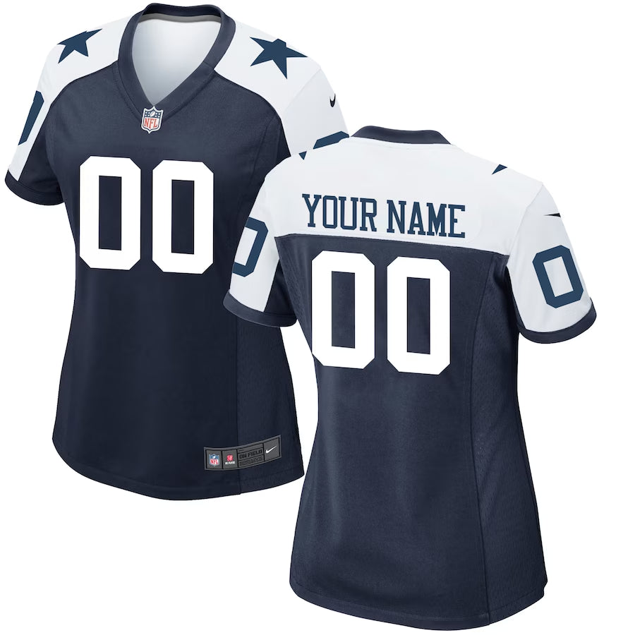 Custom Dallas Cowboys navy Game jersey