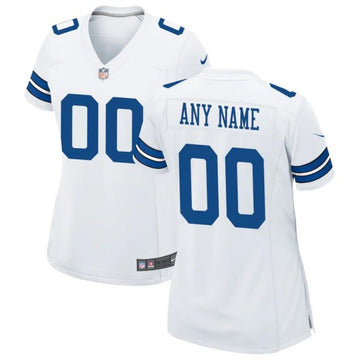 Custom Dallas Cowboys white Game jersey