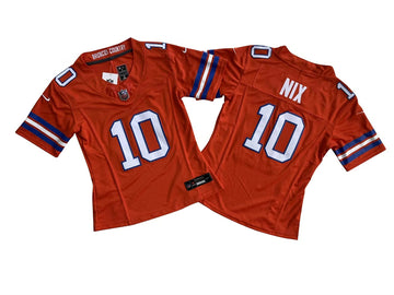 Bo Nix Denver Broncos orange FUSE jersey