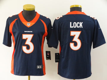 Drew Lock Denver Broncos navy jersey