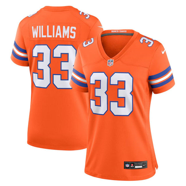 Javonte Williams Denver Broncos orange Throwback jersey