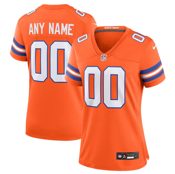 Custom Denver Broncos orange Throwback jersey