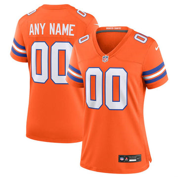 Custom Denver Broncos orange Throwback jersey