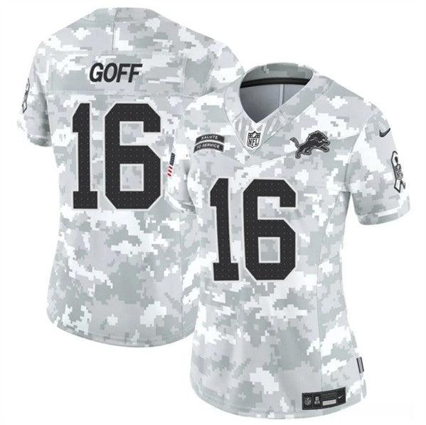Jared Goff Arctic Detroit Lions camo Salute To Service jersey
