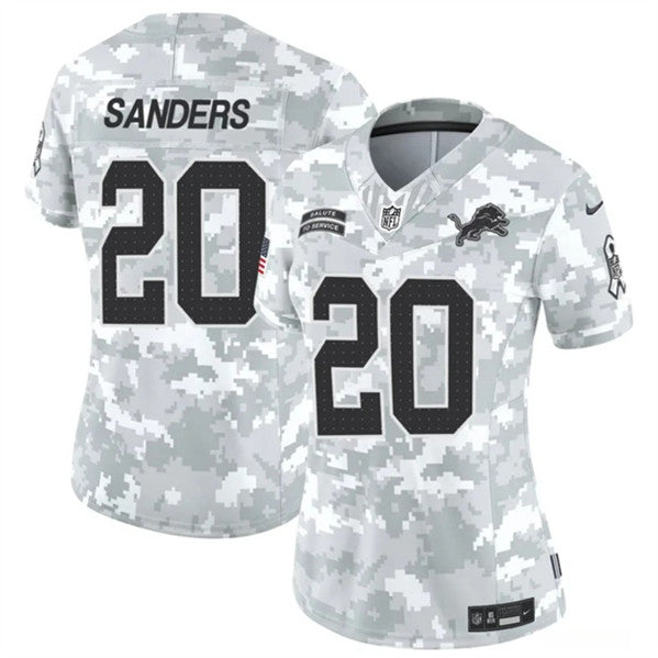 Barry Sanders Arctic Detroit Lions camo Salute To Service jersey