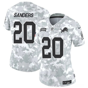 Barry Sanders Arctic Detroit Lions camo Salute To Service jersey