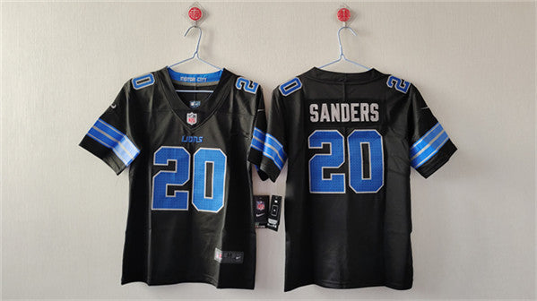Barry Sanders Detroit Lions black jersey