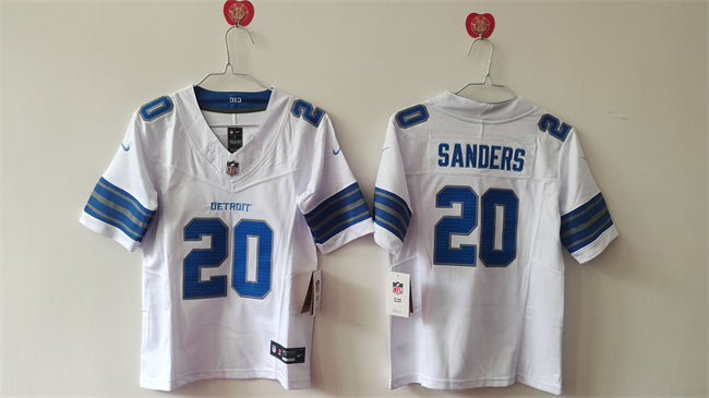 Barry Sanders Detroit Lions white FUSE jersey
