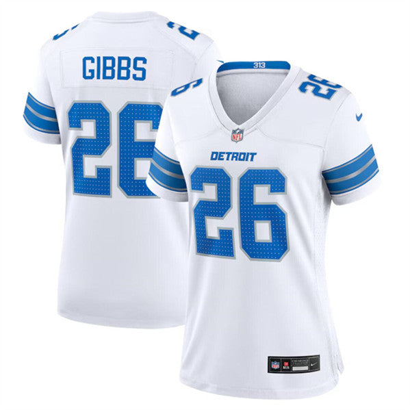 Jahmyr Gibbs Detroit Lions white jersey