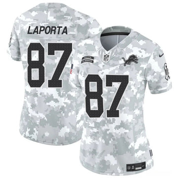 Sam LaPorta Arctic Detroit Lions camo Salute To Service jersey