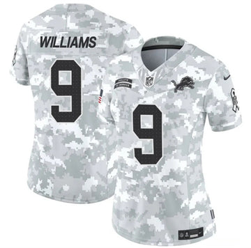 Jameson Williams Arctic Detroit Lions camo Salute To Service jersey