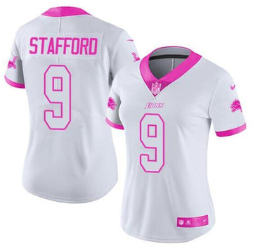 Custom Detroit Lions white-pink Fashion jersey