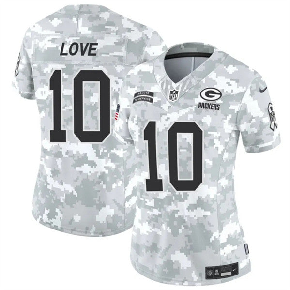 Jordan Love Arctic Green Bay Packers green Salute To Service jersey