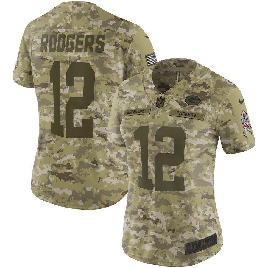 Aaron Rodgers Green Bay Packers green Salute To Service jersey
