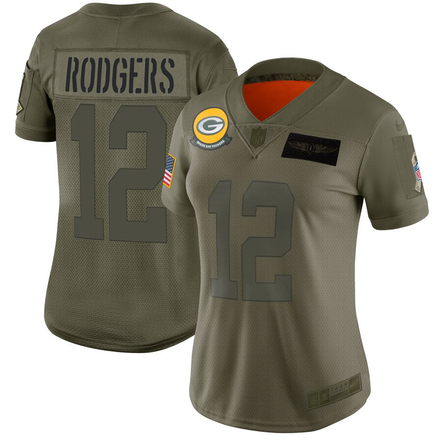 Aaron Rodgers Green Bay Packers green Salute To Service jersey