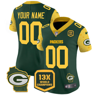 Custom Green Bay Packers green FUSE jersey