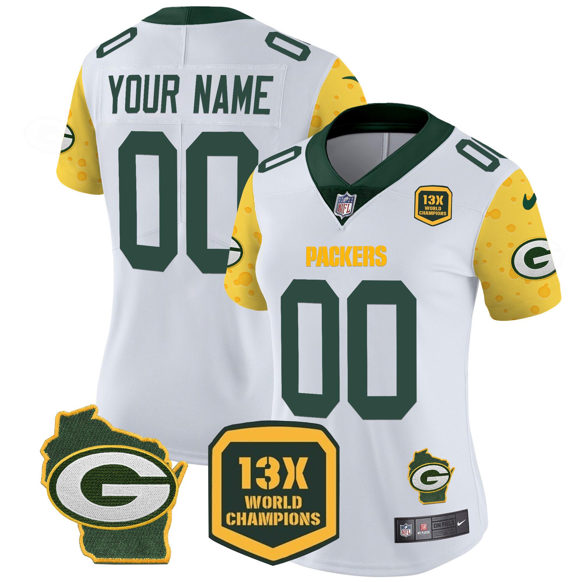 Custom Green Bay Packers green FUSE jersey