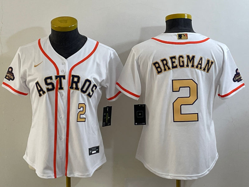 Alex Bregman Houston Astros white Gold Collection jersey